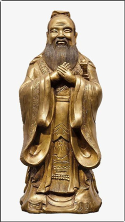 小銅孔子雕塑擺件
